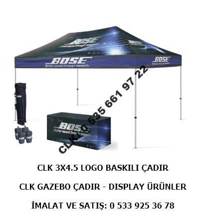 CLK 3X4 Logo Baskılı Stand Çadırı İmalat Satış