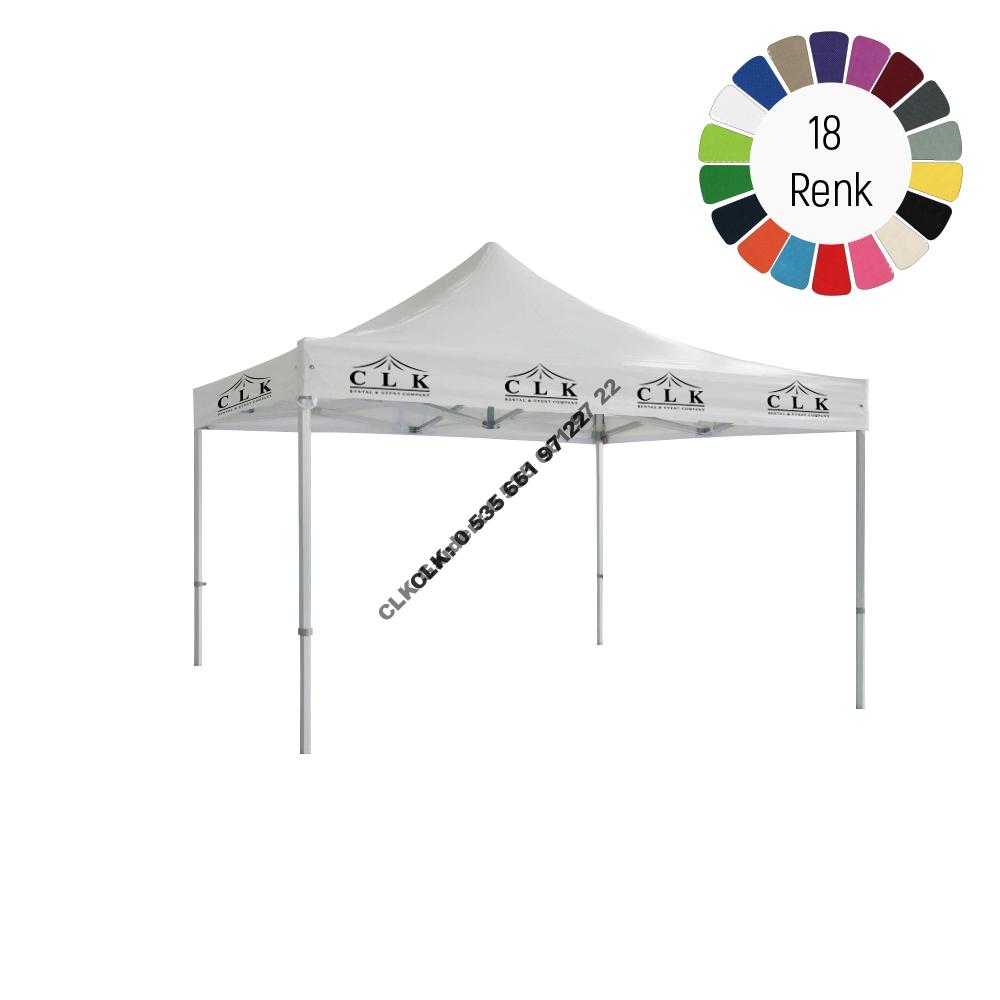 CLK 4x4 Saçak Logo Baskılı Katlanabilir Tente Gazebo Çadır İmalatı Satışı