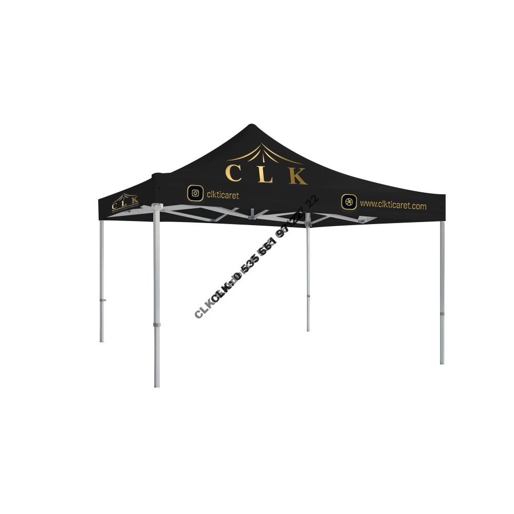 CLK 4x4 Tavan Logo Baskılı Katlanabilir Tente Gazebo Stand Çadır İmalatı Satışı