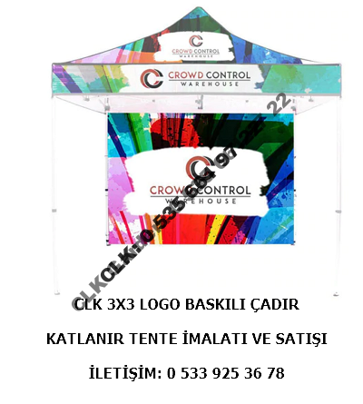 CLK Marka Logo Baskılı 3x3 Portatif Gazebo Stand Çadırı İmalatı Satışı - Image 7